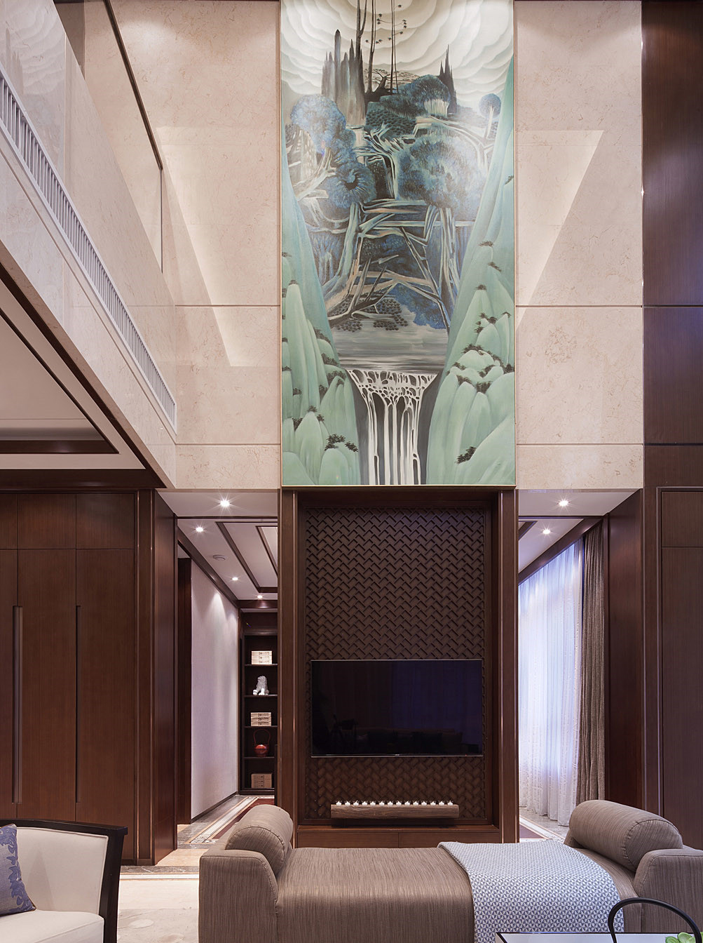 中式 别墅 跃层 复式 大户型 客厅图片来自高度国际姚吉智在500平米新中式品味优雅本色的分享