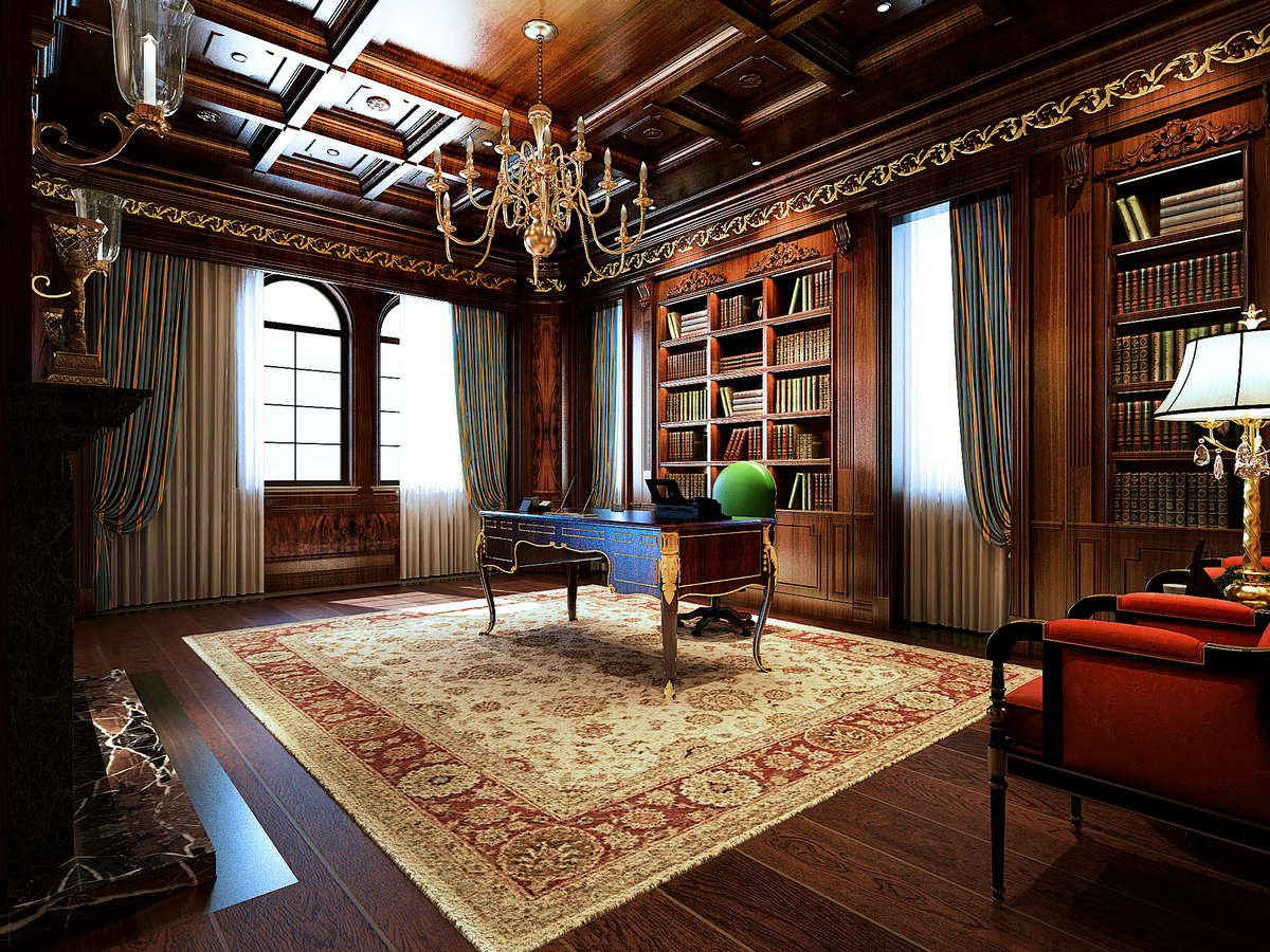 大豪山林 别墅装修 美式古典 腾龙设计 书房图片来自腾龙设计在大豪山林760平别墅美式古典风格的分享