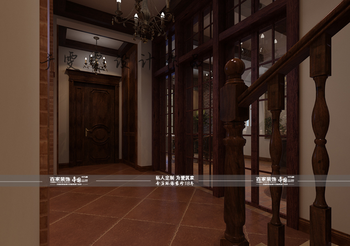 美式 别墅 碧桂园 楼梯图片来自百家装饰LL在碧桂园 300平美式风格的分享