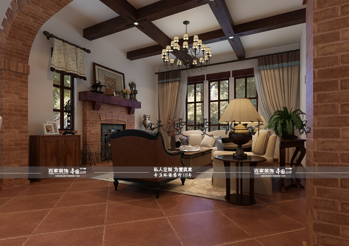 别墅 美式 碧桂园 客厅图片来自百家装饰LL在碧桂园 300平美式风格的分享