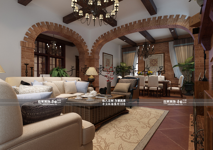别墅 美式 碧桂园 客厅图片来自百家装饰LL在碧桂园 300平美式风格的分享