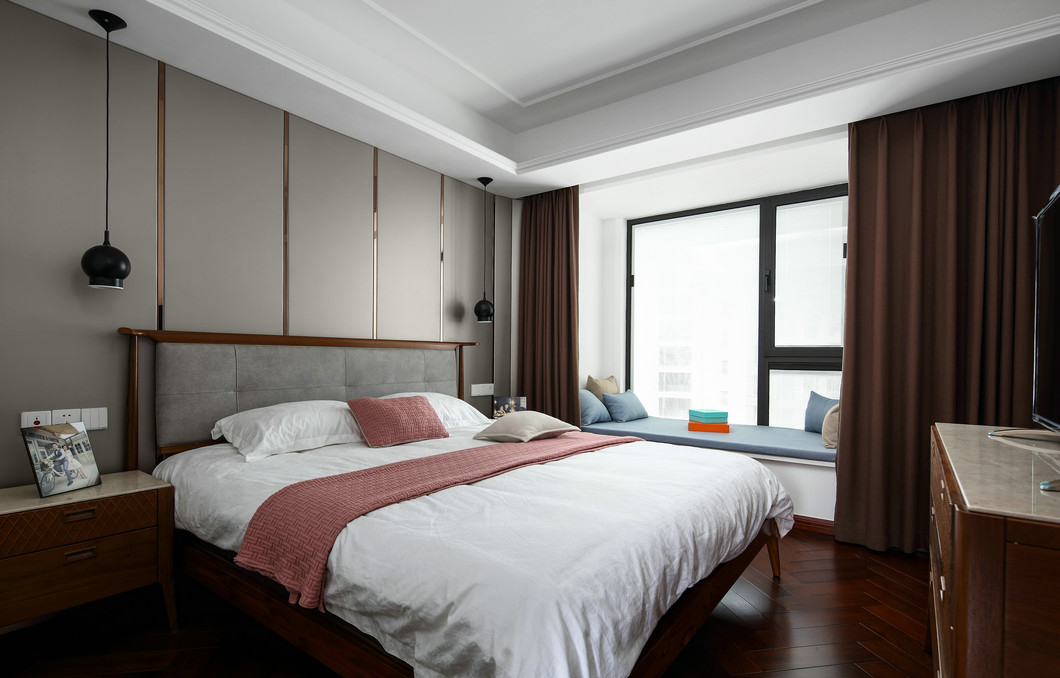 新中式 卧室图片来自北京今朝装饰在新中式实景案例的分享