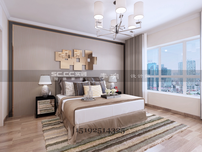 青岛 实创 现代 奢华 四居 卧室图片来自快乐彩在晓港名城223平奢华四居的分享