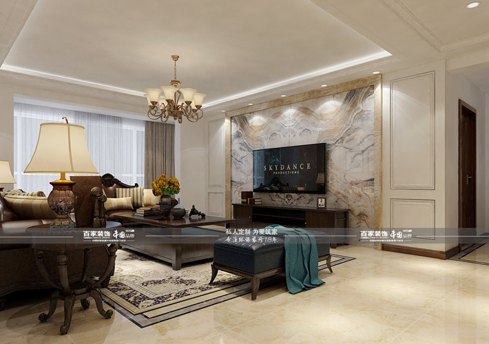 大户型 坤泰新界 欧式风格 客厅图片来自百家设计小刘在坤泰新界170平欧式风格半包6.8万的分享