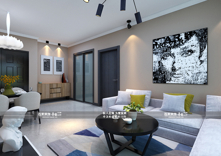 二居 玉祥明居 现代风格 客厅图片来自百家设计小刘在玉祥明居94平现代风格半包3.5万的分享