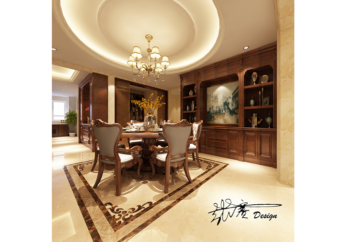 大户型 阳光100 欧式风格 餐厅图片来自百家设计小刘在阳光100果岭公馆208平欧式风格的分享
