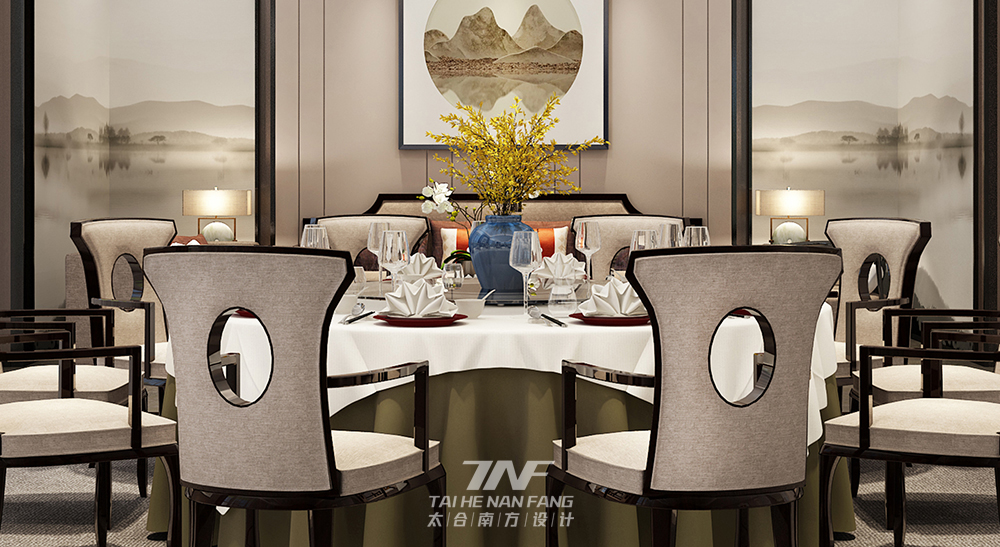 王五平设计 会所设计 现代中式 餐厅图片来自王五平设计在河北沙河私人会所-中式雅奢的分享