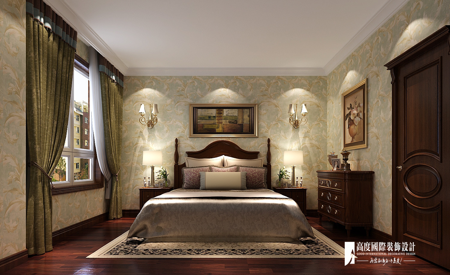 美式 别墅 复式 跃层 大户型 80后 小资 卧室图片来自高度国际姚吉智在西山艺境300平米简约美式范儿的分享