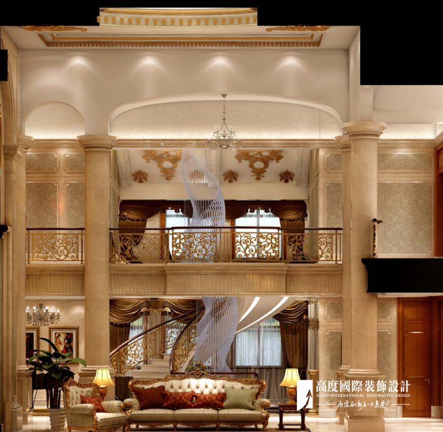 欧式 别墅 跃层 复式 大户型 80后 财富公馆 客厅图片来自高度国际姚吉智在财富公馆1490㎡欧式奢华皇家气质的分享