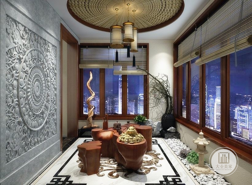 新中式 茶室 其他图片来自大业美家 家居装饰在新中式 --万达公馆的分享