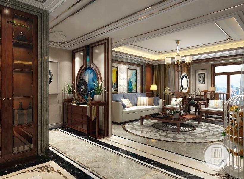 新中式 客厅图片来自大业美家 家居装饰在新中式 --万达公馆的分享