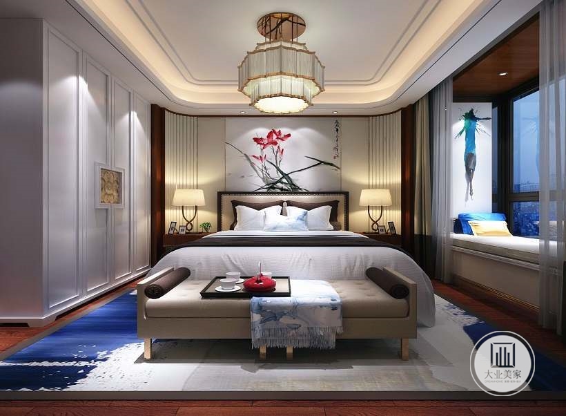 新中式 卧室图片来自大业美家 家居装饰在新中式 --万达公馆的分享