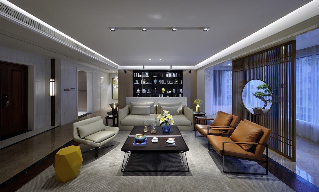 上海豪宅 汤臣一品 装修设计 中式风格 客厅图片来自孔继民在汤臣一品豪宅项目装修新中式设计的分享