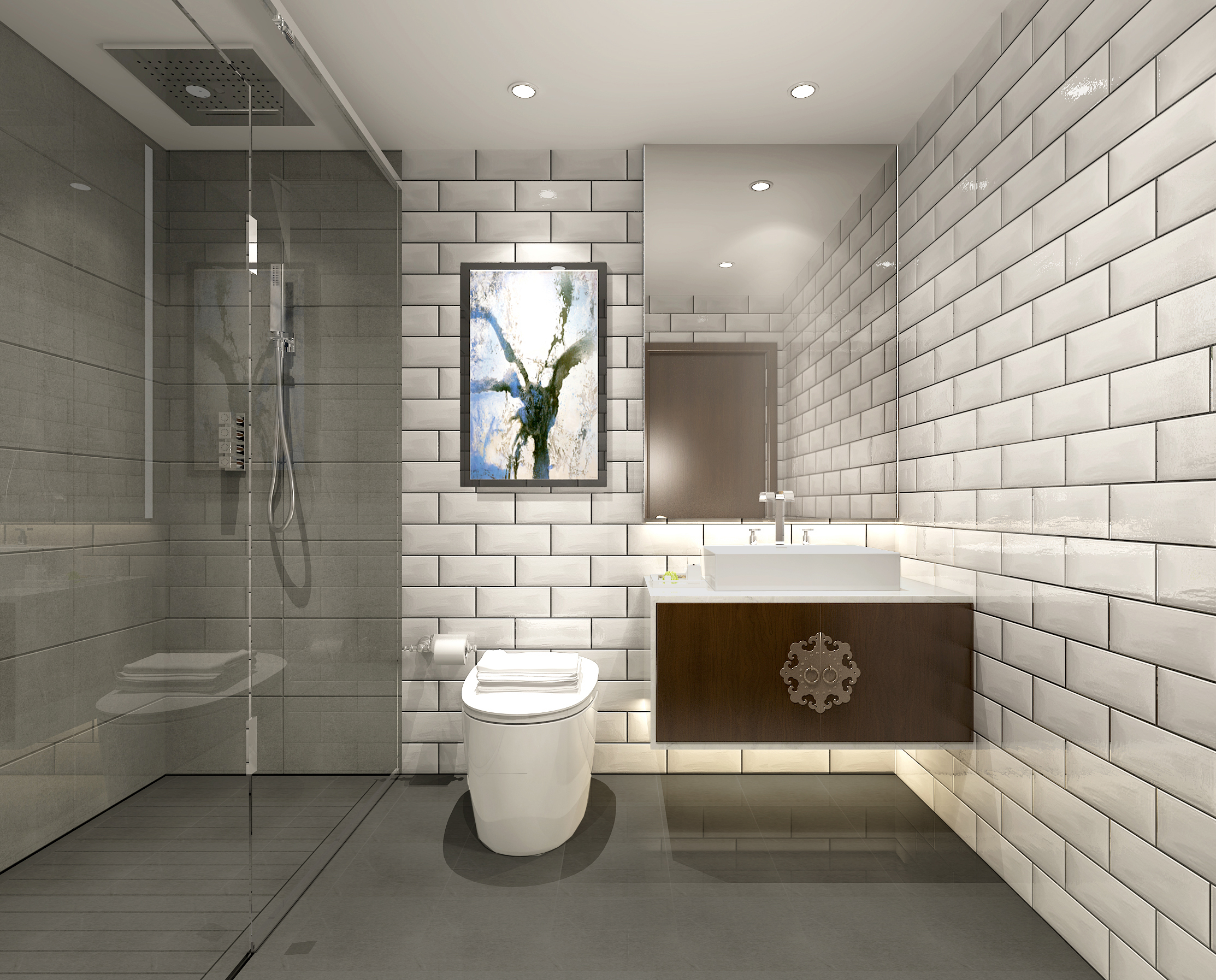 别墅 白领 收纳 80后 小资 中式 新中式 卫生间图片来自圣奇凯尚室内设计工作室在中式韵味私人会所的分享