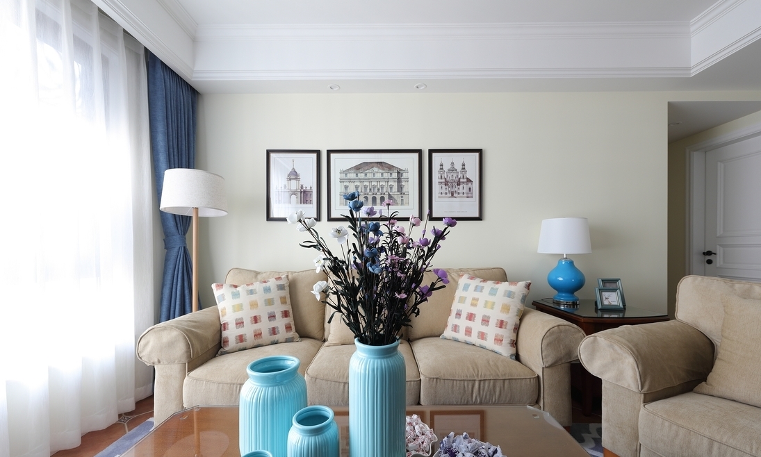 三居 美式 客厅图片来自言白设计在心航的分享