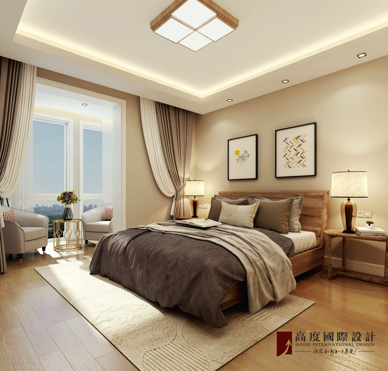 简约 三居 大户型 复式 白领 80后 小资 旧房改造 卧室图片来自高度国际姚吉智在尽显时尚气质 新奥洋房110平米的分享