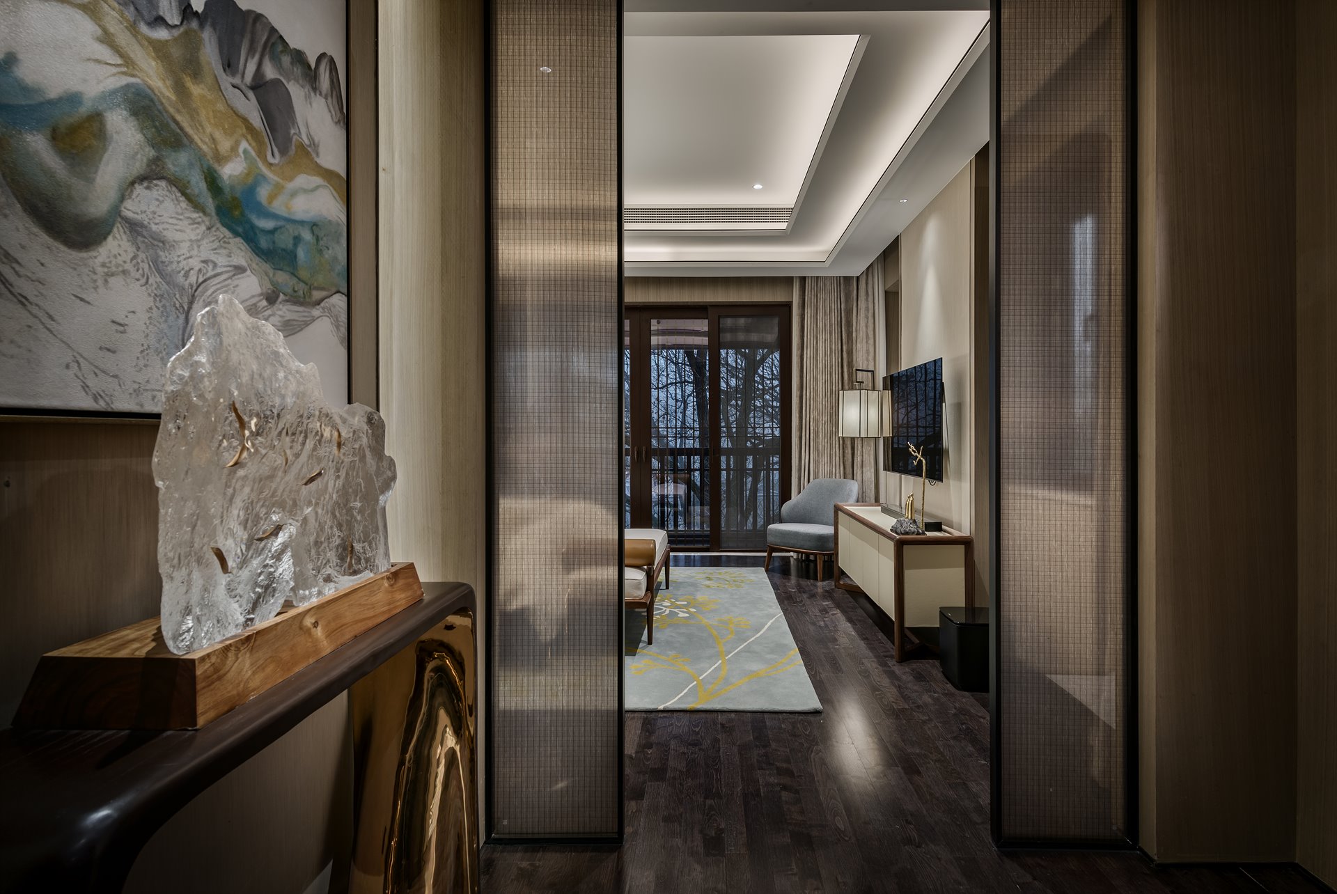 御翠园 别墅装修 新中式风格 腾龙设计 卧室图片来自孔继民在中式风格设计方案展示案例展示的分享
