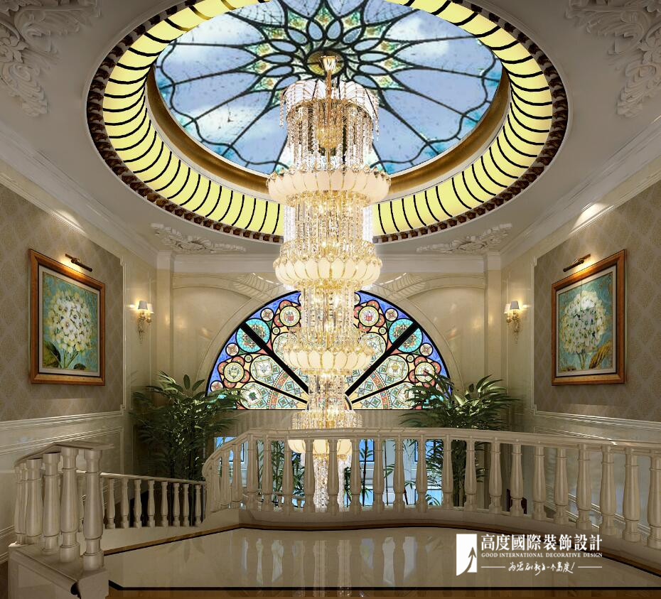 欧式 别墅 跃层 复式 大户型 80后 楼梯图片来自高度国际姚吉智在恒大丽宫别墅1400平米奢华欧式的分享