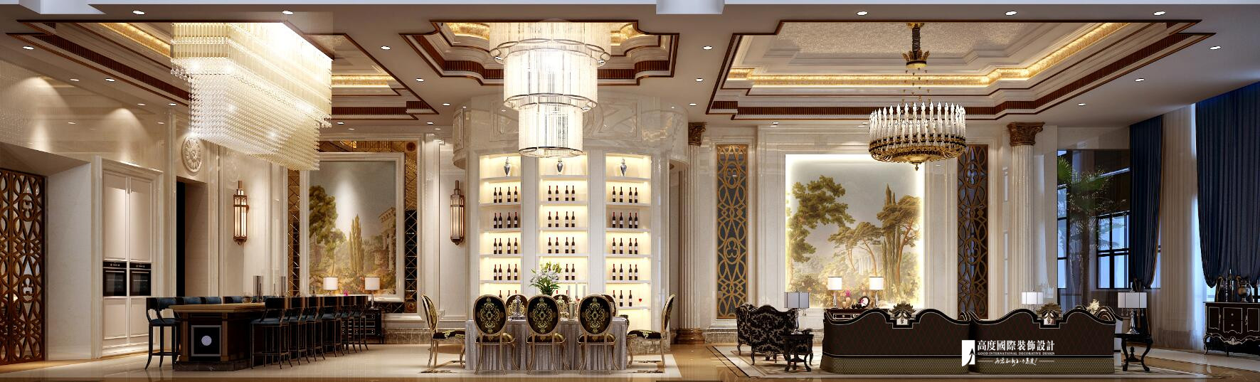 欧式 别墅 跃层 复式 大户型 80后 客厅图片来自高度国际姚吉智在恒大丽宫别墅1400平米奢华欧式的分享