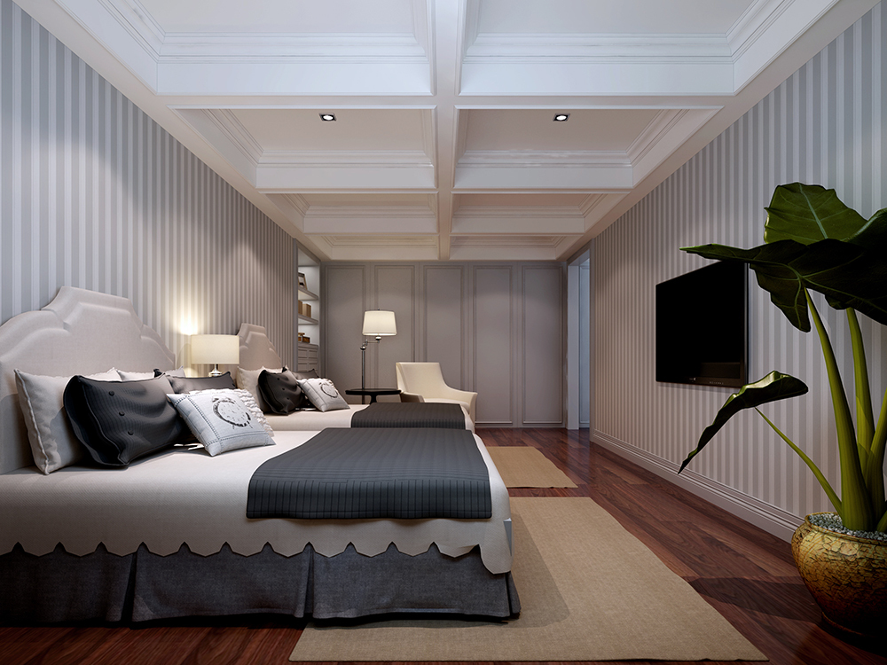 东海御庭 别墅装修 现代风格 腾龙设计 卧室图片来自孔继民在550平独栋别墅现代风格设计的分享