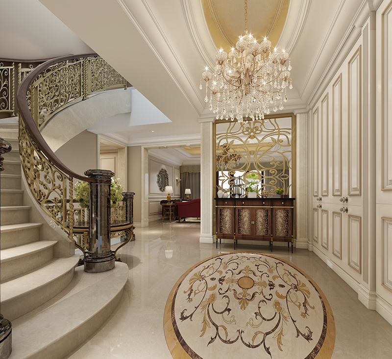 古北大公馆 别墅装修 欧式古典 腾龙设计 楼梯图片来自孔继民在600平别墅项目新古典风格设计的分享
