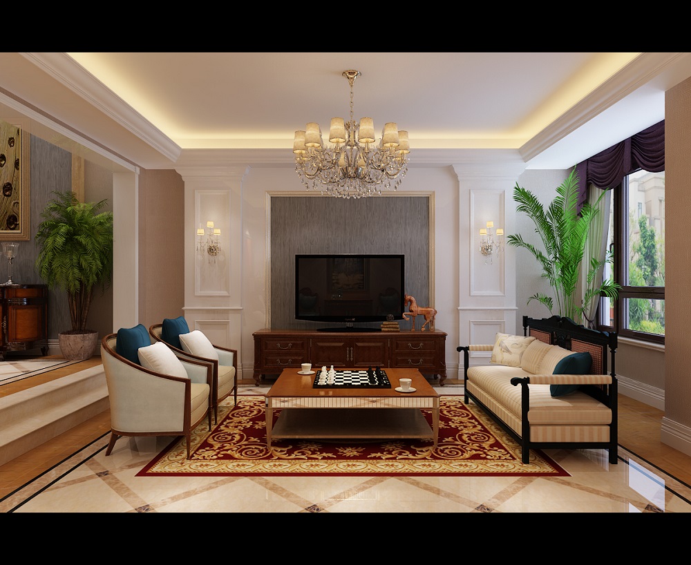 欧式 新古典 别墅 客厅图片来自大业美家 家居装饰在别墅装修设计-欧式新古典的分享