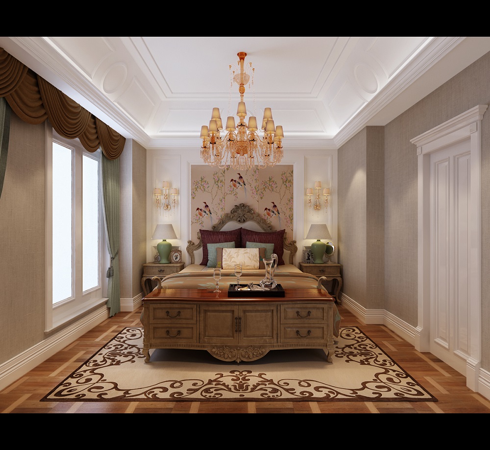 欧式 新古典 别墅 卧室图片来自大业美家 家居装饰在别墅装修设计-欧式新古典的分享