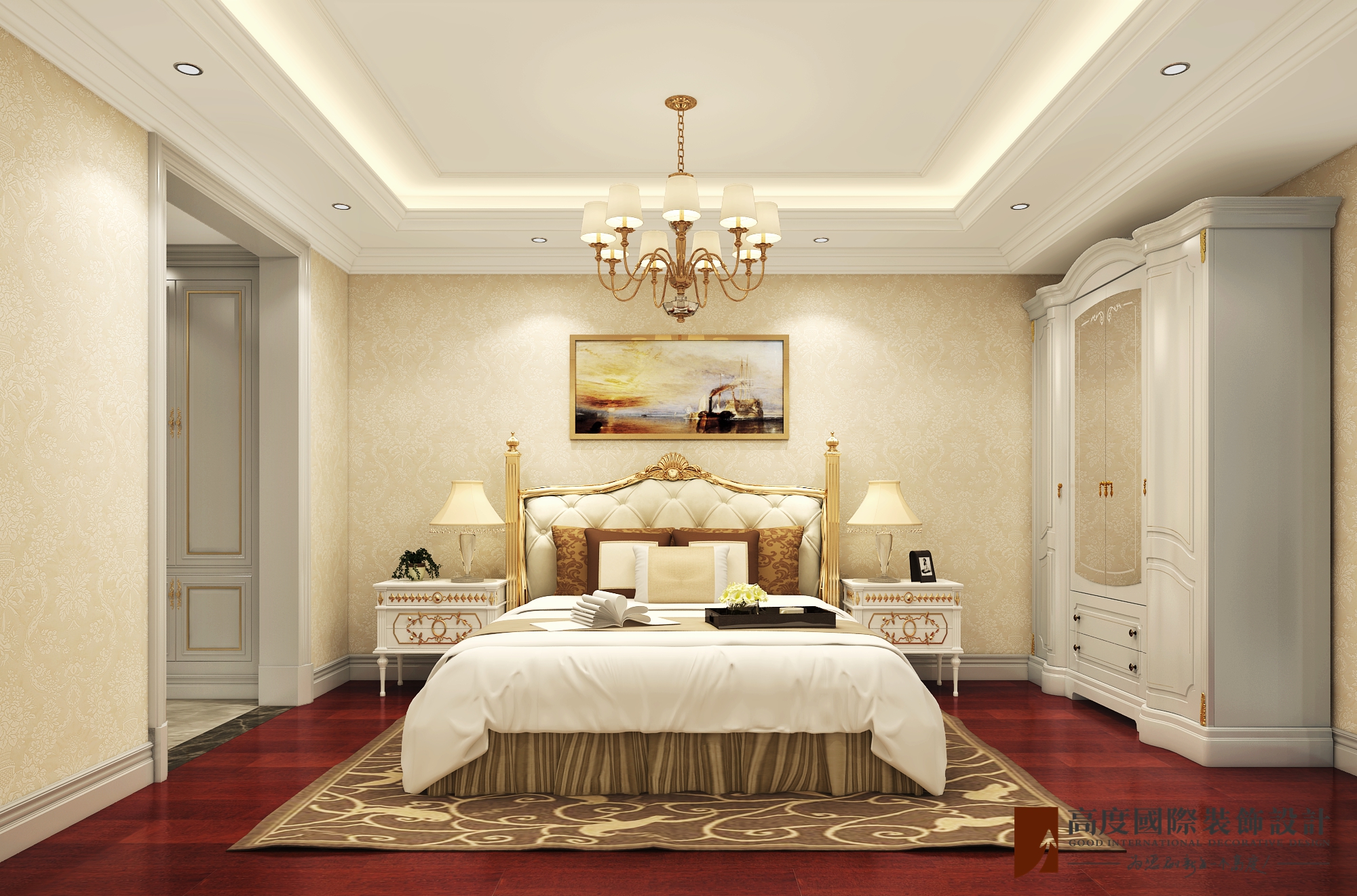 新古典 法式 别墅 跃层 复式 大户型 loft 80后 卧室图片来自高度国际姚吉智在泷悦长安500平米简约法式精致的分享