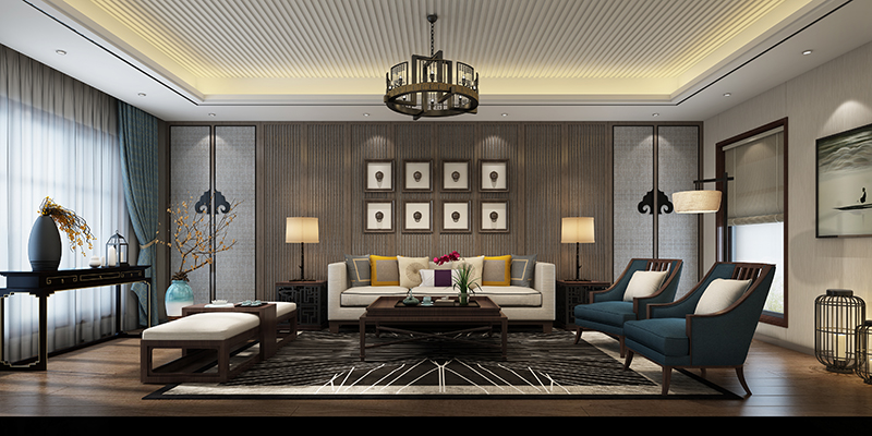 别墅装修 中式风格 腾龙设计 客厅图片来自孔继民在2300平独栋别墅中式风格设计的分享