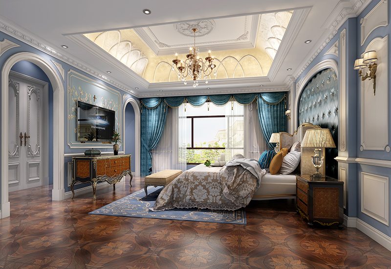 富力湾 别墅装修 法式风格 腾龙设计 卧室图片来自孔继民在昆山富力湾别墅法式风格设计的分享