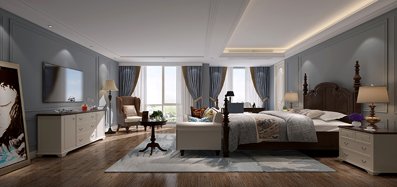 别墅装修 欧美风格 腾龙设计 卧室图片来自孔继民在太湖之星别墅项目装修美式风格的分享