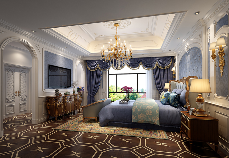富力湾 别墅装修 法式风格 腾龙设计 卧室图片来自孔继民在昆山富力湾别墅法式风格设计的分享