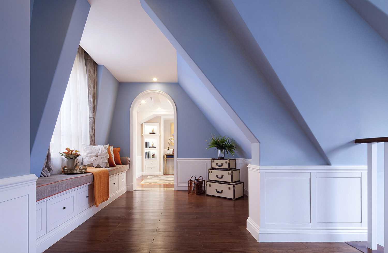 美式 现代 简约 大户型 复式 跃层 别墅 80后 小资 卧室图片来自高度国际姚吉智在210平米现代美式简约的优雅的分享