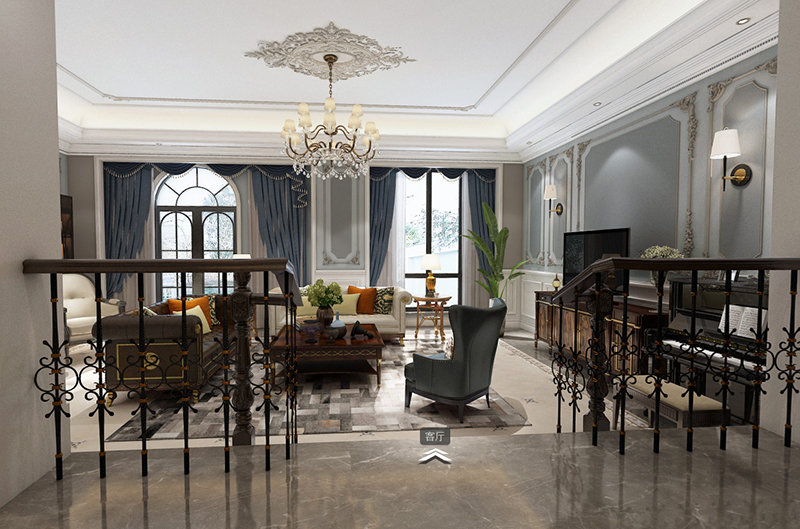 别墅装修 欧美风格 腾龙设计 客厅图片来自孔继民在昆山太阳岛高尔夫别墅美式风格的分享