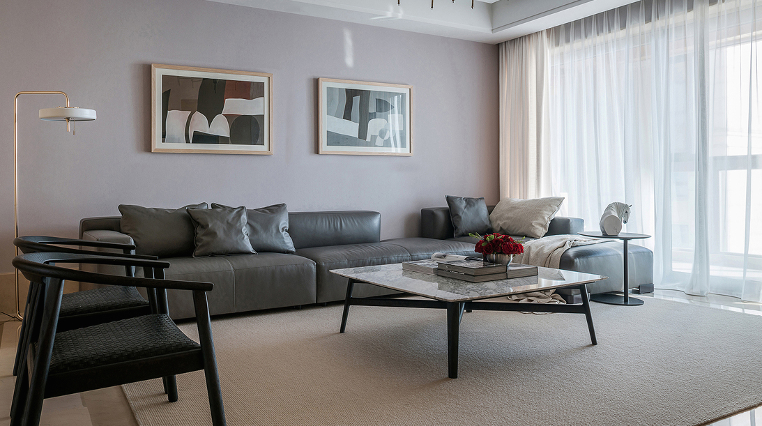 简约 四居 客厅图片来自言白设计在静谧的优雅的分享