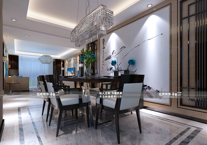 三居 现代中式 尚景新世界 餐厅图片来自百家设计小刘在尚景新世界129平现代中式半包7万的分享