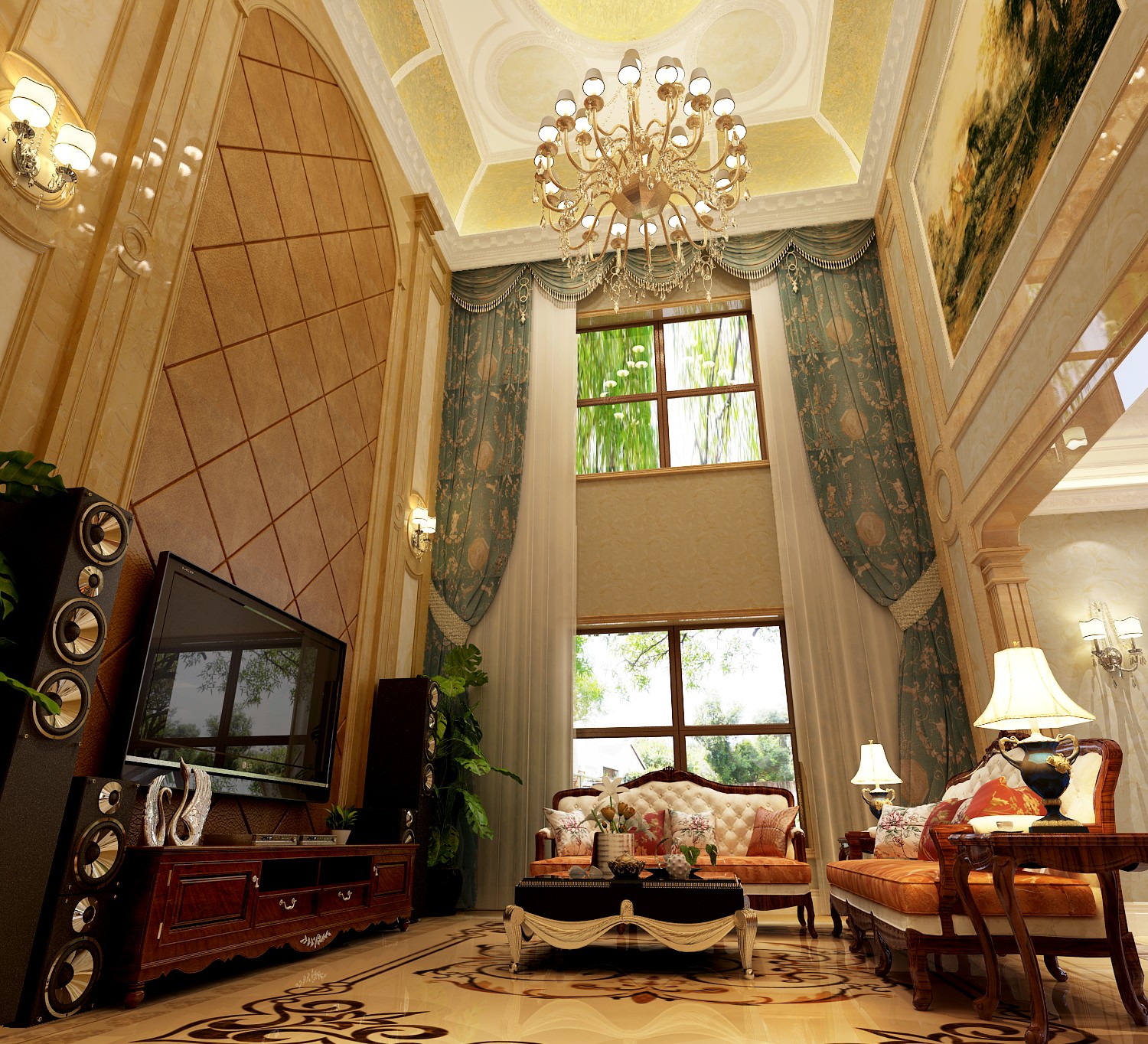 客厅图片来自北京高度国际在格拉斯小镇奢华欧式风格的分享