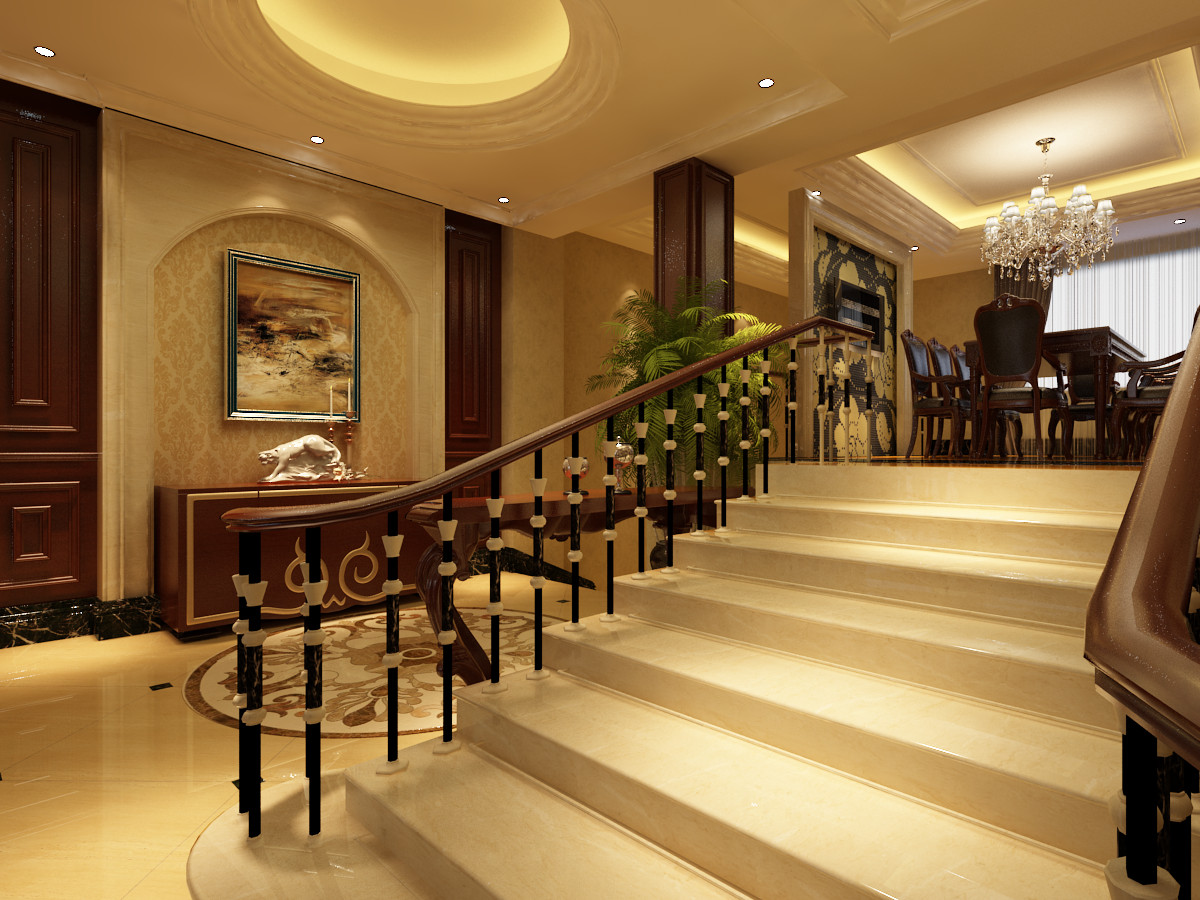 红松林赞成 别墅装修 欧式风格 腾龙设计 楼梯图片来自腾龙设计在440平别墅欧式古典风格设计的分享