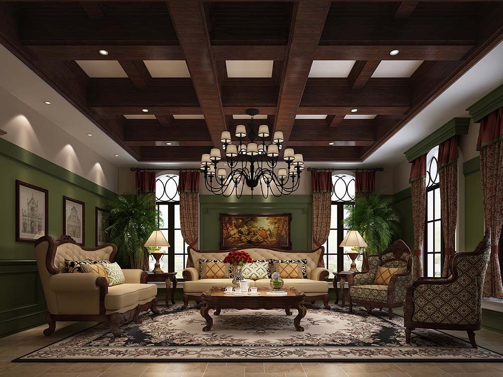 别墅装修 欧美风格 腾龙设计 客厅图片来自腾龙设计在昆山帝景苑400平别墅项目装修的分享