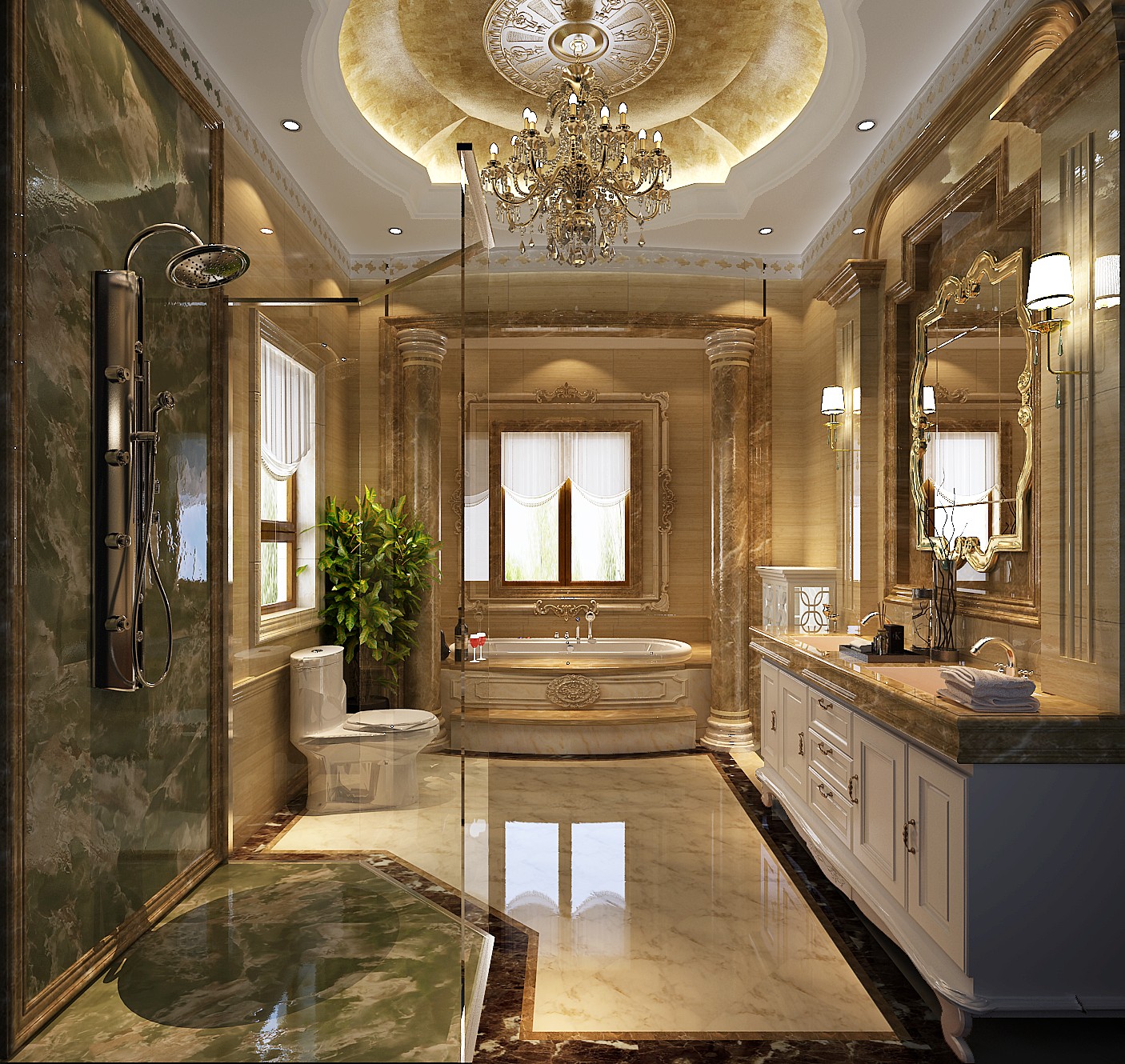卫生间图片来自北京高度国际在格拉斯小镇奢华欧式风格的分享