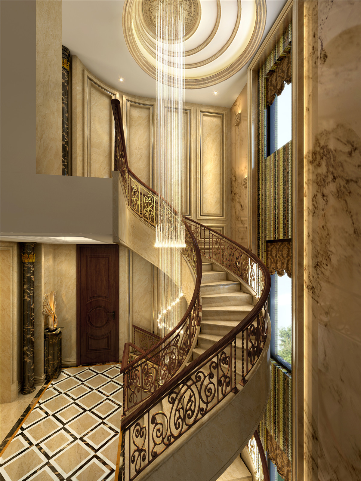 华润置地 橡树湾别墅 欧式古典 腾龙设计 楼梯图片来自腾龙设计在华润置地橡树湾别墅新古典设计的分享