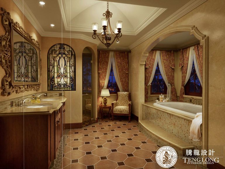 凯迪赫菲庄 装修设计 美式风格 腾龙设计 卫生间图片来自腾龙设计在凯迪赫菲庄园别墅美式古典风格的分享