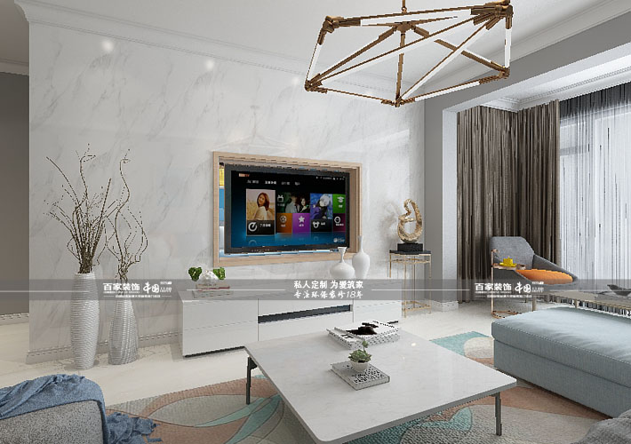 二居 繁华里 现代风格 客厅图片来自百家设计小刘在碧桂园繁华里85平现代风格的分享