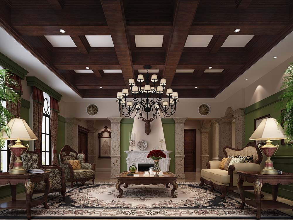 别墅装修 欧美风格 腾龙设计 客厅图片来自腾龙设计在昆山帝景苑400平别墅项目装修的分享