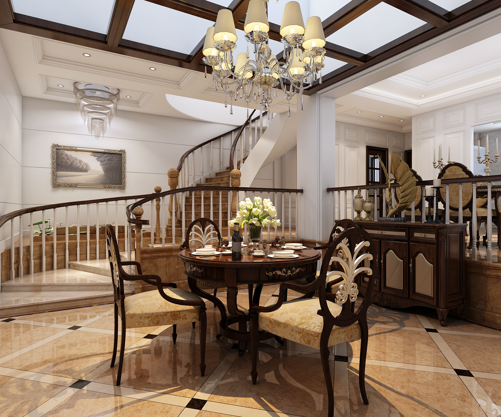 金地格林 别墅装修 欧式古典 腾龙设计 餐厅图片来自腾龙设计在金地格林布鲁斯郡别墅新古典设计的分享