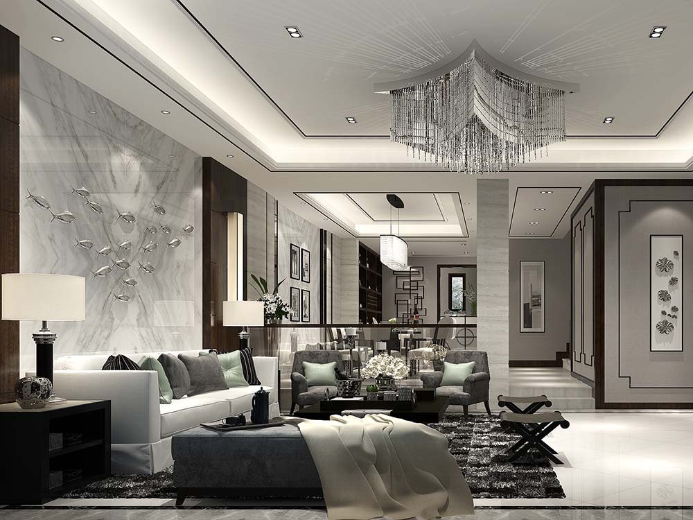 曹江公寓 装修设计 中式风格 腾龙设计 客厅图片来自腾龙设计在曹江公寓复式装修新中式设计！的分享