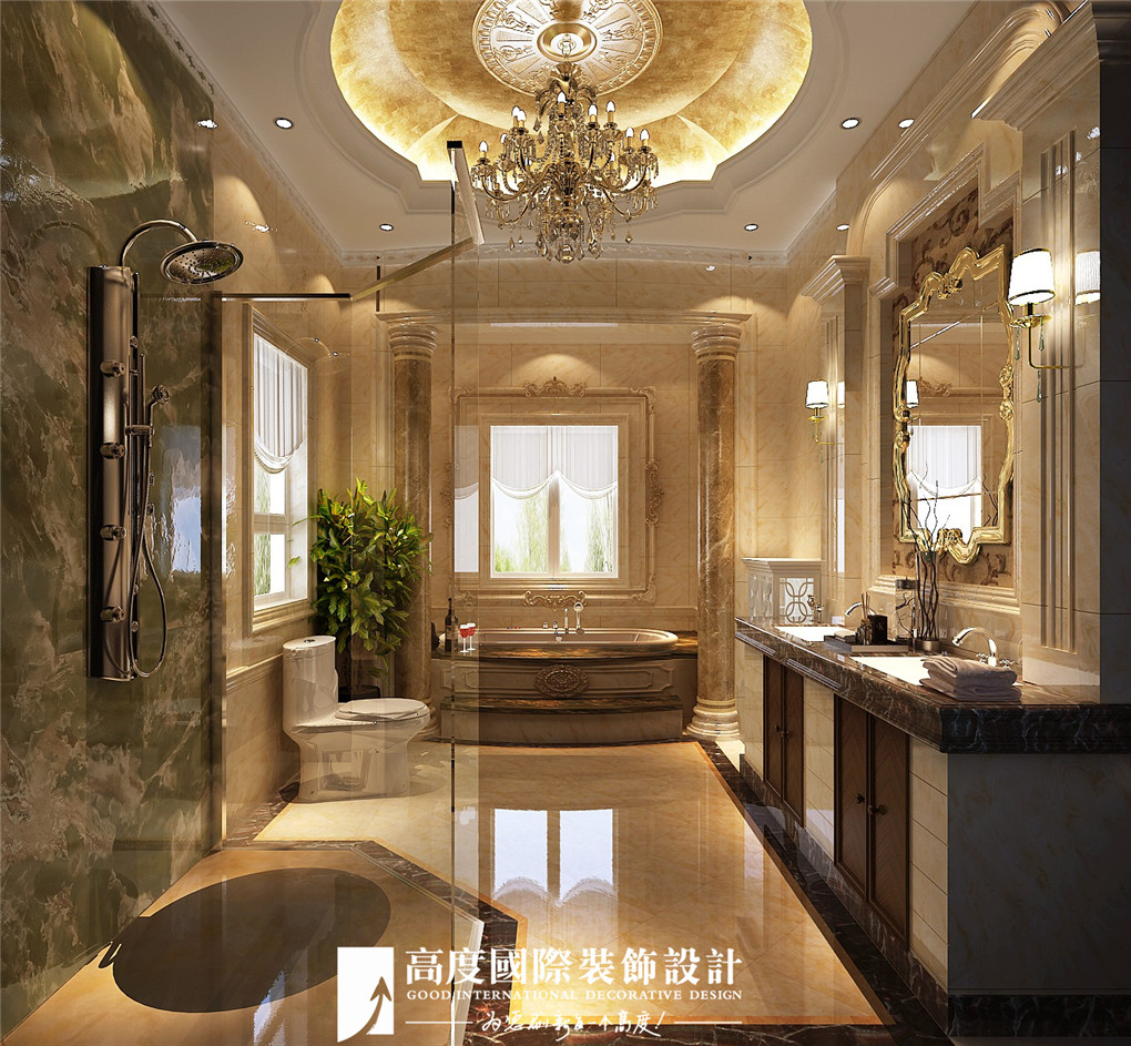 卫生间图片来自北京高度国际在格拉斯小镇奢华欧式风格美美的的分享