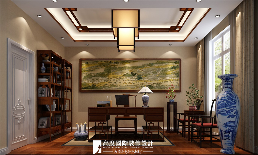 书房图片来自北京高度国际在格拉斯小镇奢华欧式风格美美的的分享