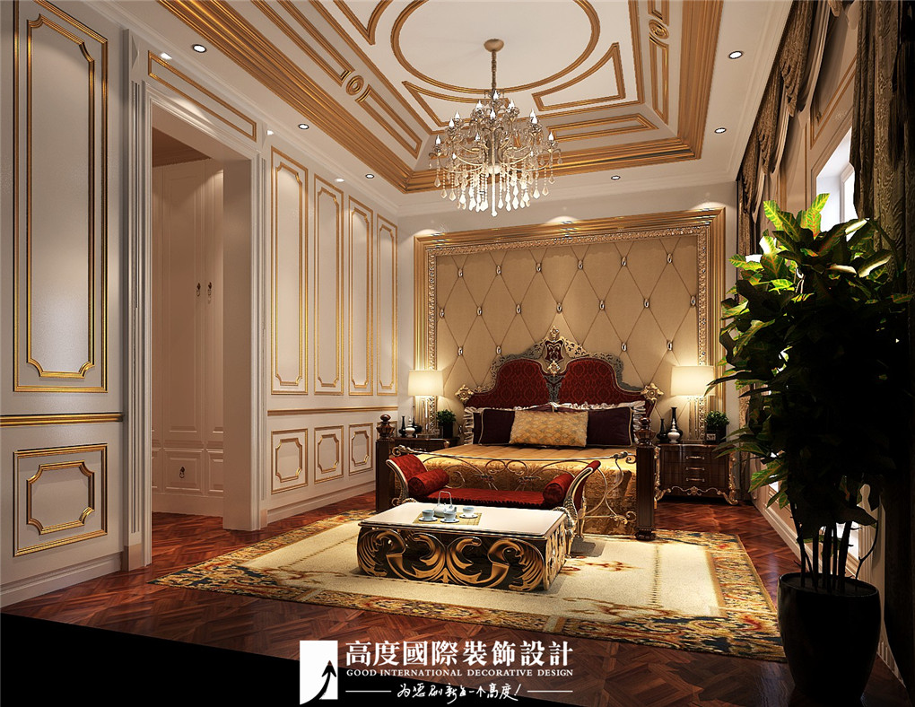 卧室图片来自北京高度国际在格拉斯小镇奢华欧式风格美美的的分享