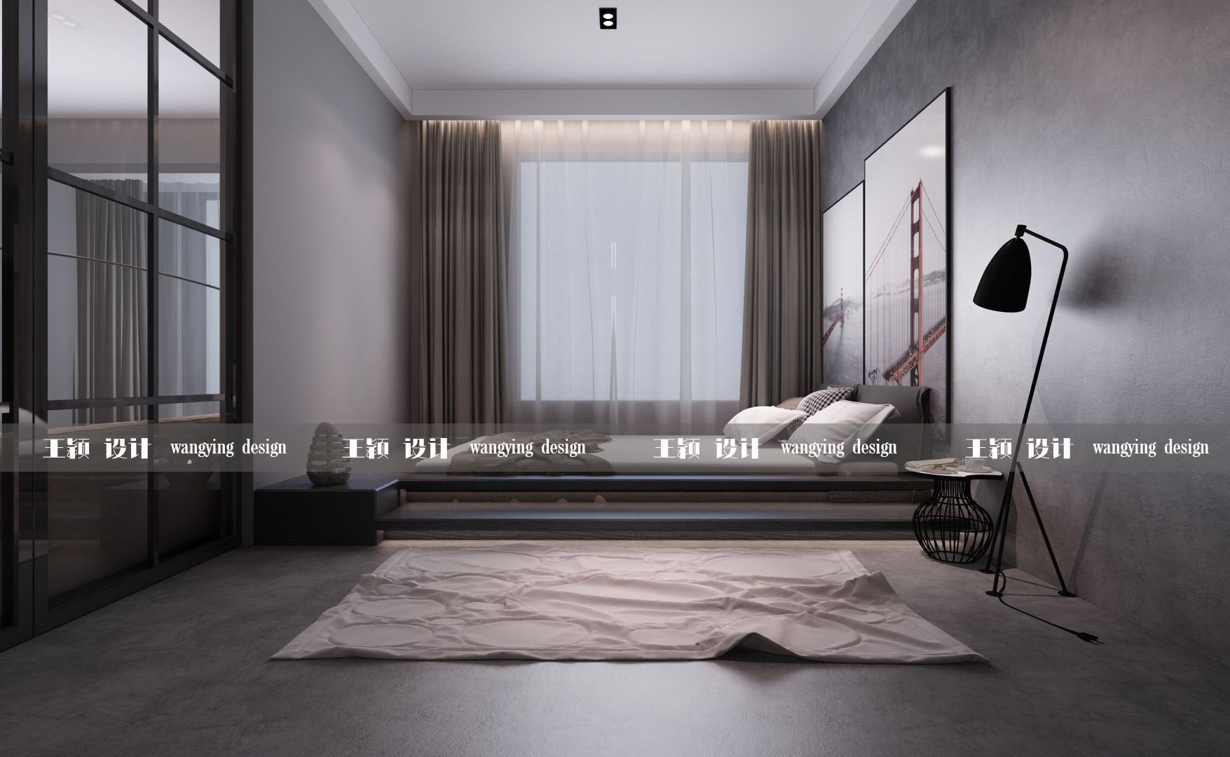 三居 二十四城 工业风格 卧室图片来自百家设计小刘在华润二十四城124平工业风格的分享